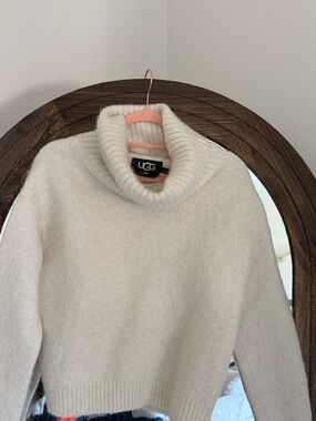 UGG Cream Ribbed Cowl Neck Sweater